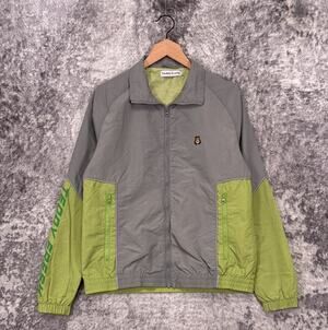 Teddy Fresh Jacket XS Unisex Windbreaker Track Gray Green Color Block Full Zip